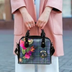 TartanClans Women's Handbag - Cooper Tartan Hibiscus Shoulder Handbag