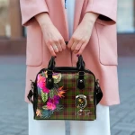 TartanClans Women's Handbag - Buchan Tartan Hibiscus Shoulder Handbag