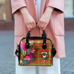TartanClans Women's Handbag - Leask Tartan Hibiscus Shoulder Handbag