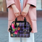 TartanClans Women's Handbag - Dunlop Tartan Hibiscus Shoulder Handbag