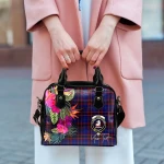 TartanClans Women's Handbag - Home (or Hume) Tartan Hibiscus Shoulder Handbag
