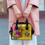 TartanClans Women's Handbag - Houston Tartan Hibiscus Shoulder Handbag