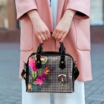 TartanClans Women's Handbag - Taylor Tartan Hibiscus Shoulder Handbag