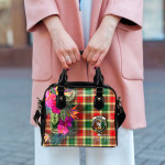 TartanClans Women's Handbag - Gibson Tartan Hibiscus Shoulder Handbag