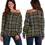 TartanClans Graham Of Menteith Weathered  Women's Off Shoulder Sweater