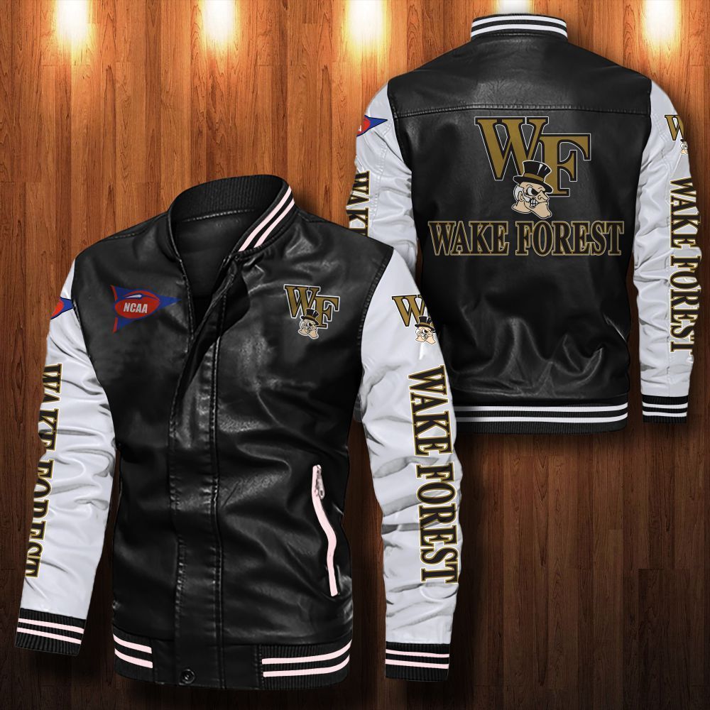 Wake Forest Demon Deacons Leather Bomber Jacket 142