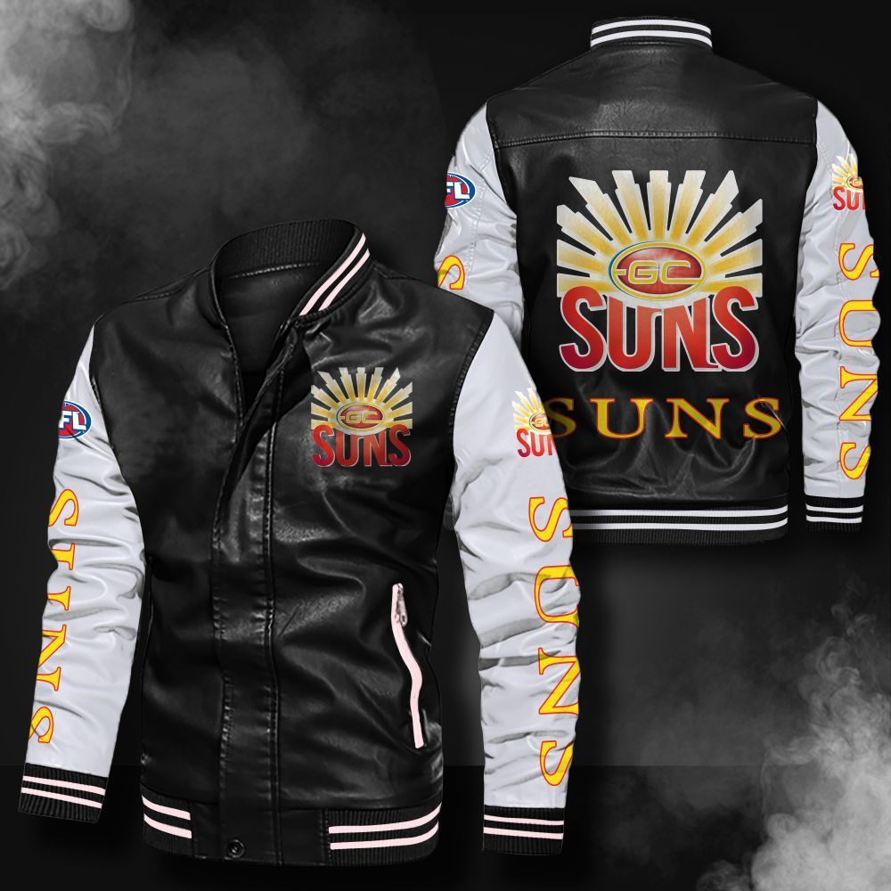 Gold Coast Suns Leather Bomber Jacket 390