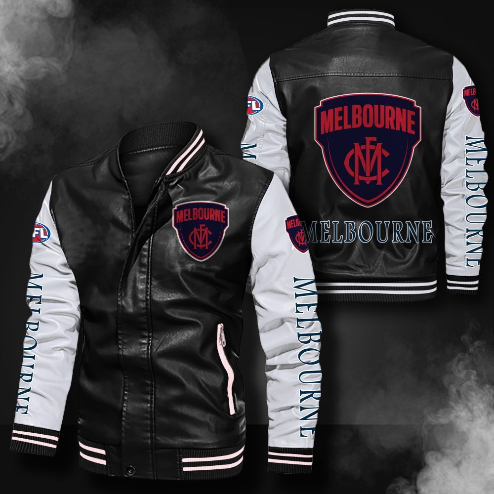 Melbourne Football Club Leather Bomber Jacket 393