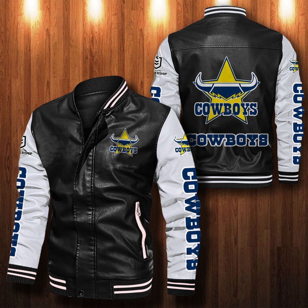 North Queensland Cowboys Leather Bomber Jacket 376