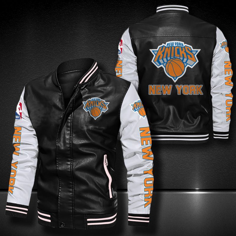 New York Knicks Leather Bomber Jacket 490