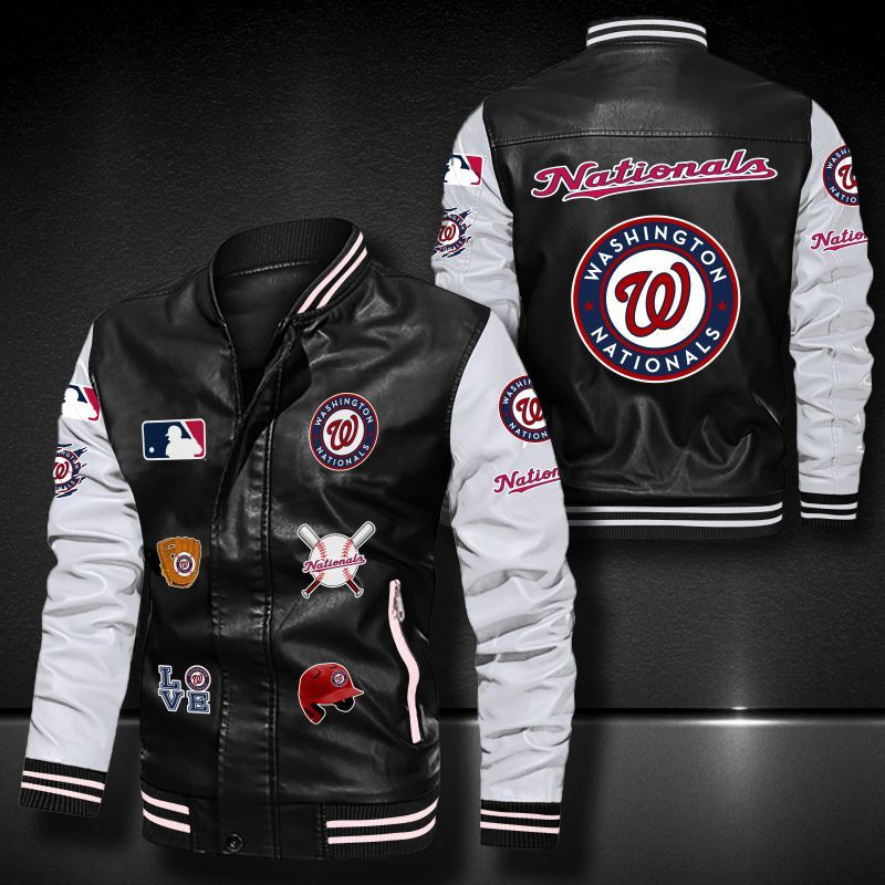 Washington Nationals Leather Bomber Jacket 550