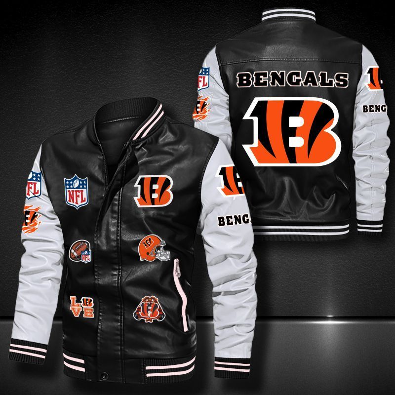 Cincinnati Bengals Leather Bomber Jacket 557