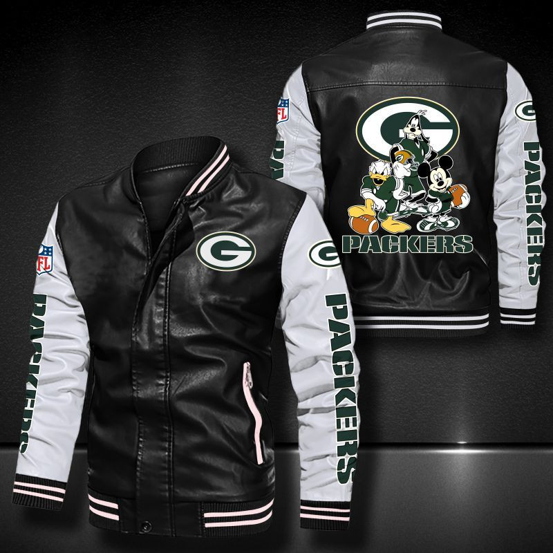Green Bay Packers Leather Bomber Jacket 658