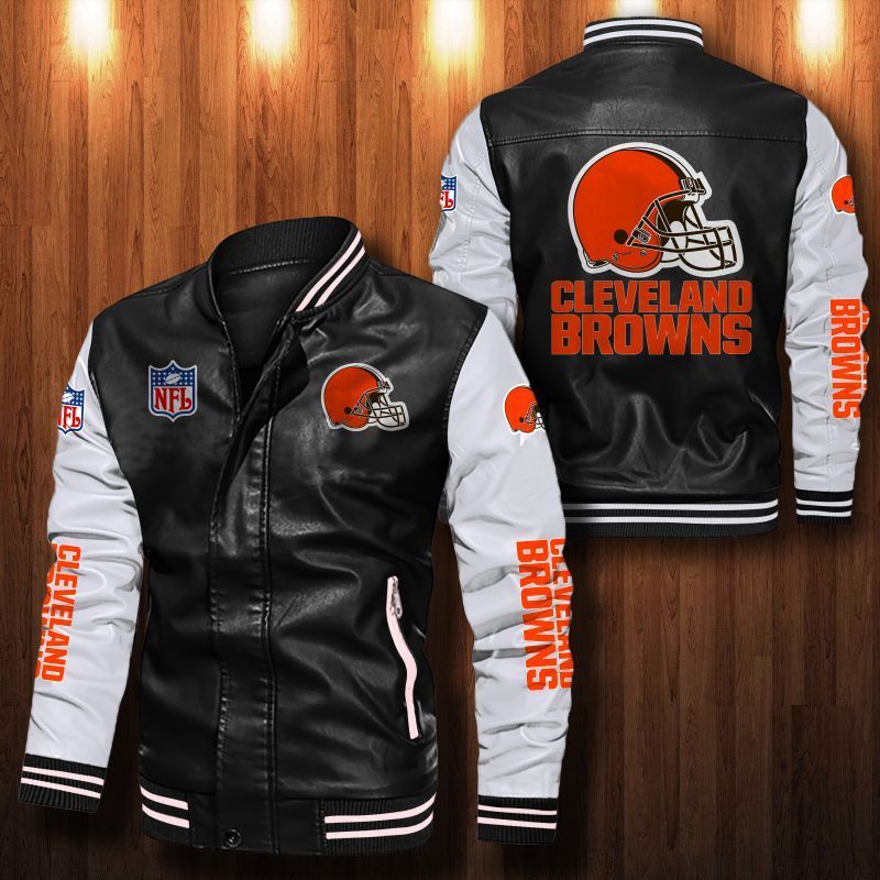 Cleveland Browns Leather Bomber Jacket 1015