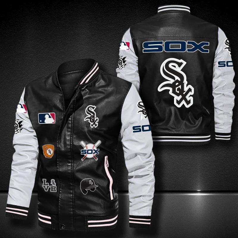 Chicago White Sox Leather Bomber Jacket 526