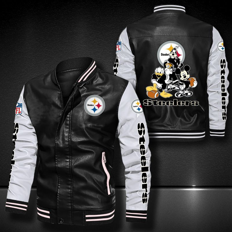Pittsburgh Steelers Leather Bomber Jacket 673