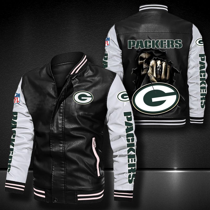 Green Bay Packers Leather Bomber Jacket 594