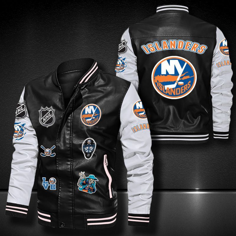New York Islanders Leather Bomber Jacket 1188