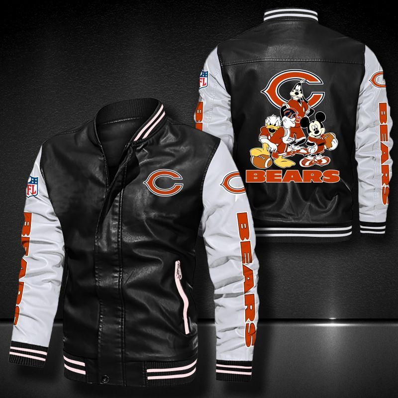 Chicago Bears Leather Bomber Jacket 652
