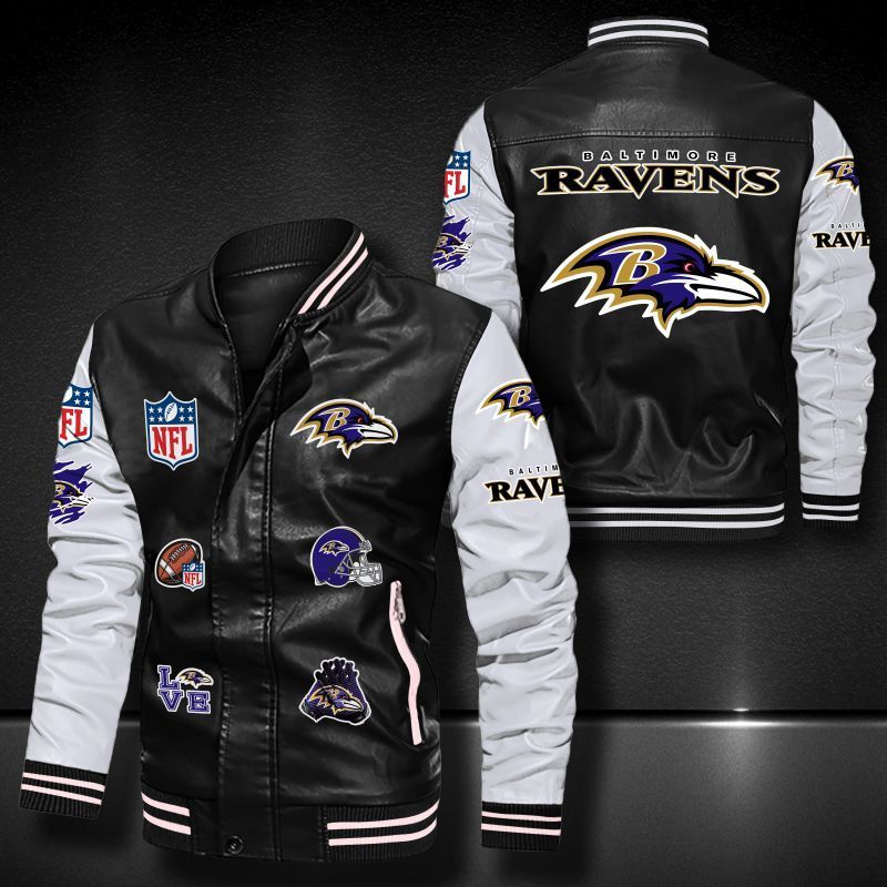 Baltimore Ravens Leather Bomber Jacket 553