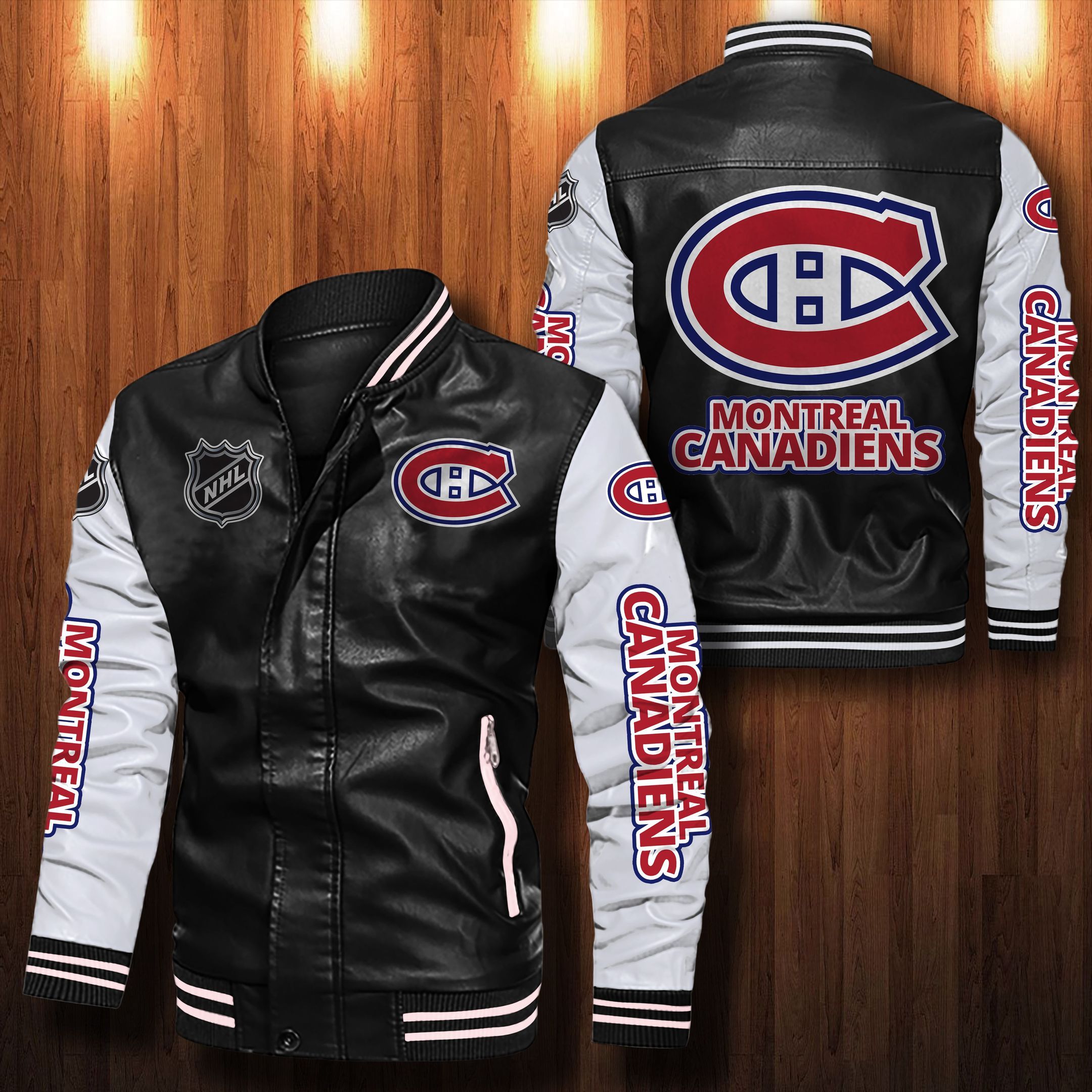 Montreal Canadiens Leather Bomber Jacket 016