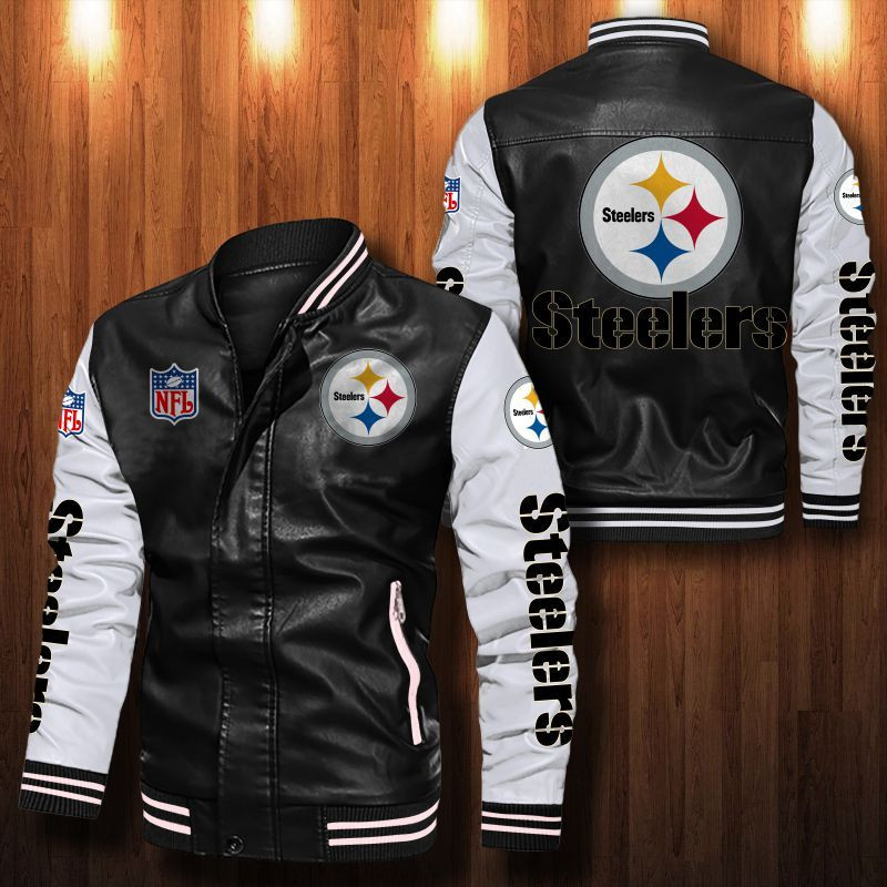 Pittsburgh Steelers Leather Bomber Jacket 1034