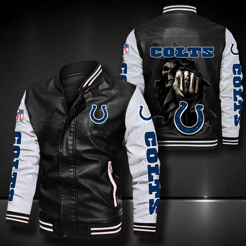 Indianapolis Colts Leather Bomber Jacket 596