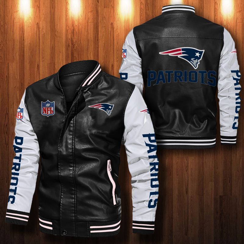 New England Patriots Leather Bomber Jacket 1028