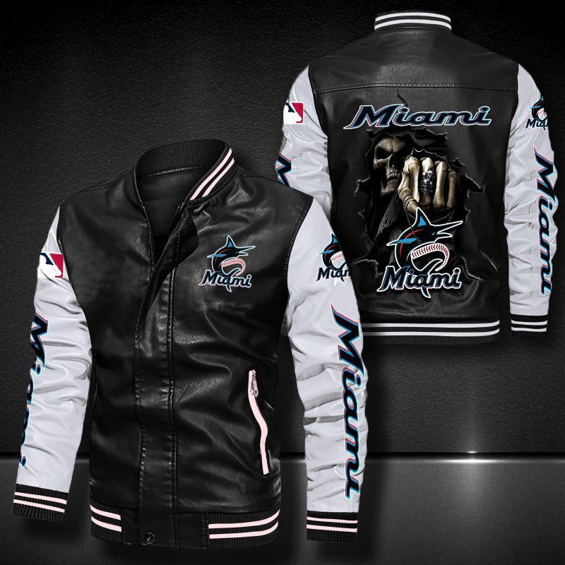 Miami Marlins Leather Bomber Jacket 629