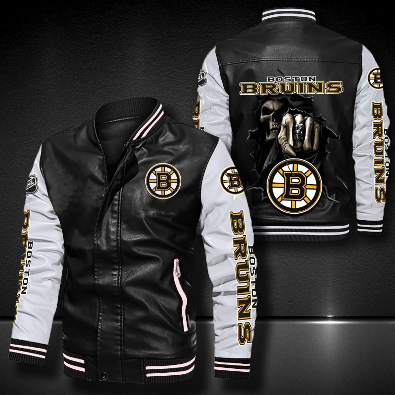 Boston Bruins Leather Bomber Jacket 1233