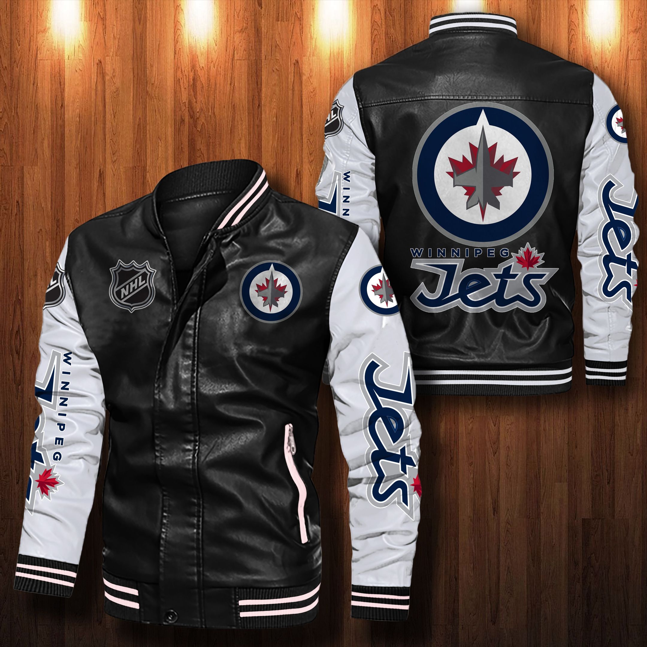 Winnipeg Jets Leather Bomber Jacket 031