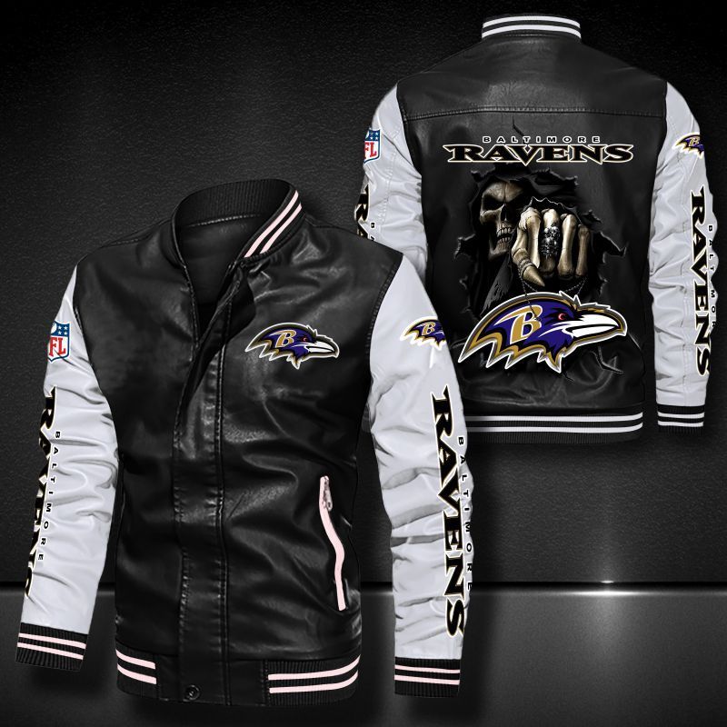 Baltimore Ravens Leather Bomber Jacket 585