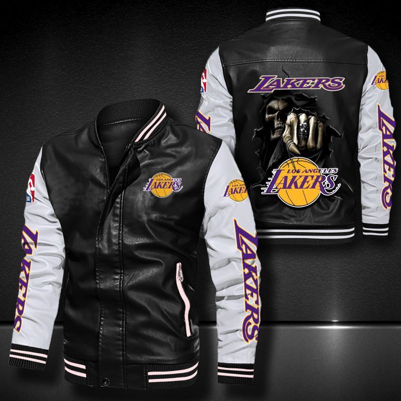 Los Angeles Lakers Leather Bomber Jacket 1275