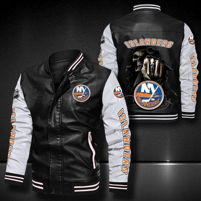 New York Islanders Leather Bomber Jacket 1249