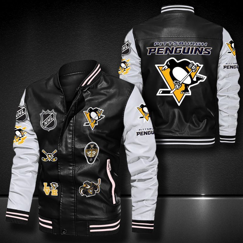 Pittsburgh Penguins Leather Bomber Jacket 1192