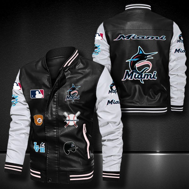 Miami Marlins Leather Bomber Jacket 535