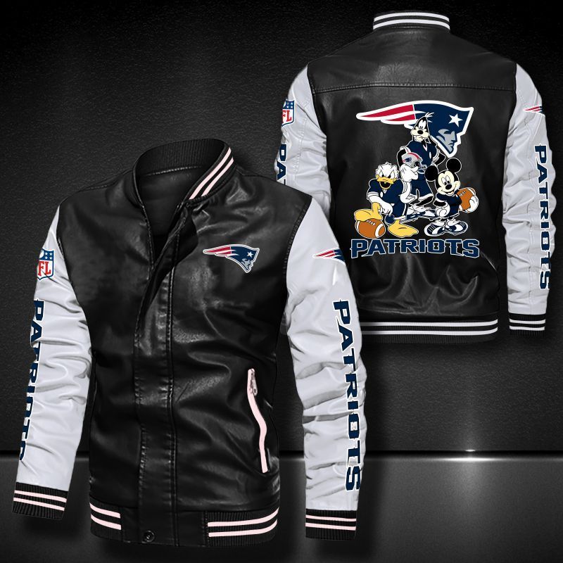 New England Patriots Leather Bomber Jacket 667
