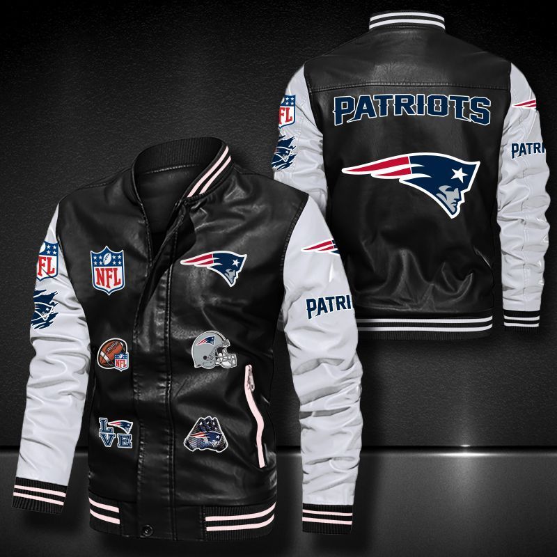 New England Patriots Leather Bomber Jacket 571