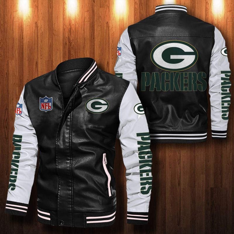 Green Bay Packers Leather Bomber Jacket 1019