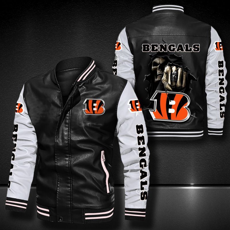 Cincinnati Bengals Leather Bomber Jacket 589