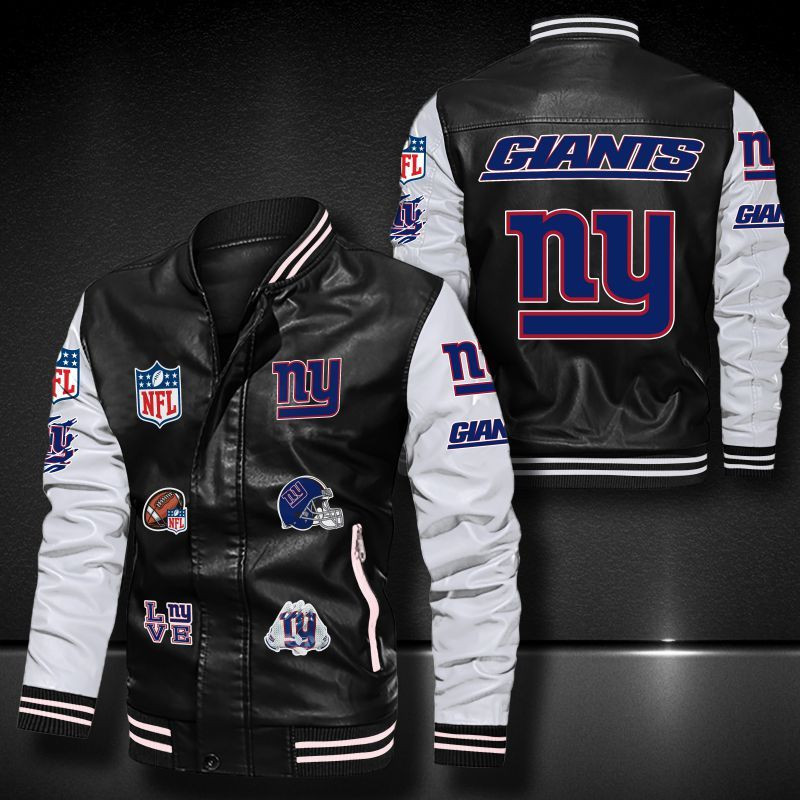 New York Giants Leather Bomber Jacket 573