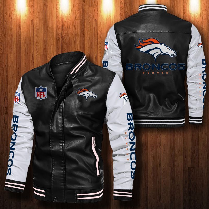 Denver Broncos Leather Bomber Jacket 1017
