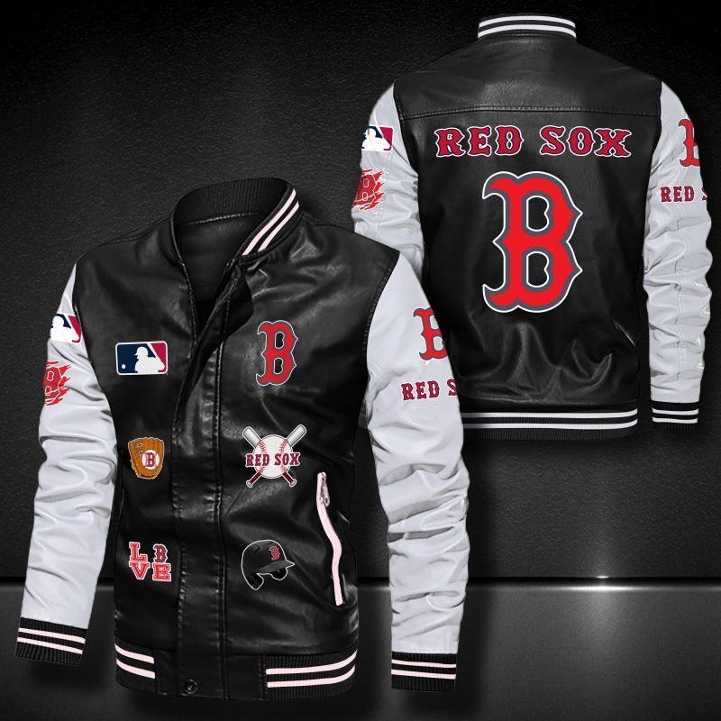 Boston Red Sox Leather Bomber Jacket 524