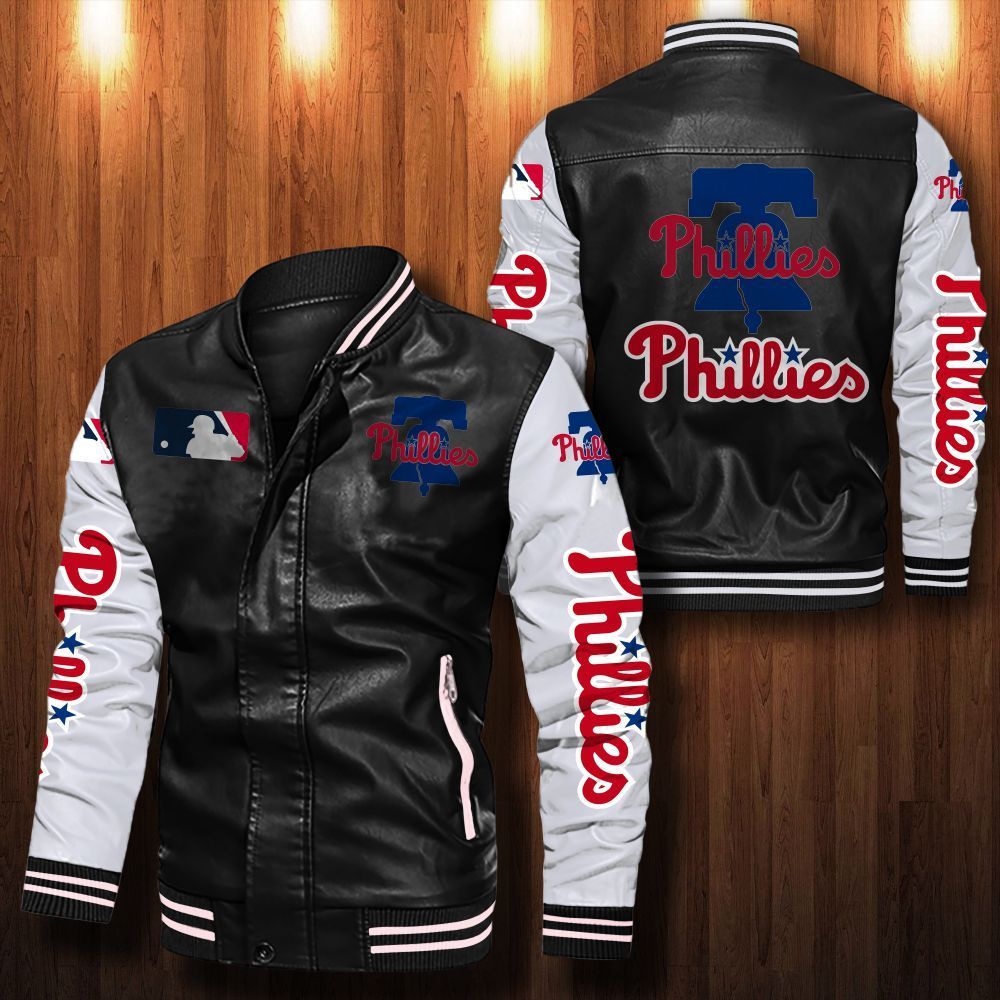 Leather Bomber Jacket 066 Philadelphia Phillies
