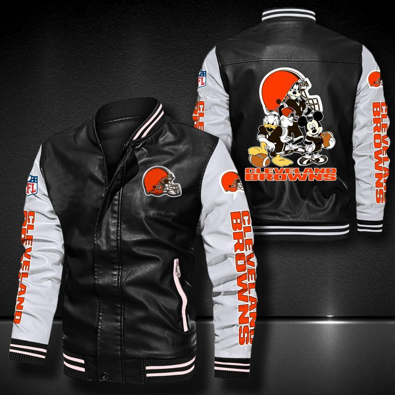 Cleveland Browns Leather Bomber Jacket 654