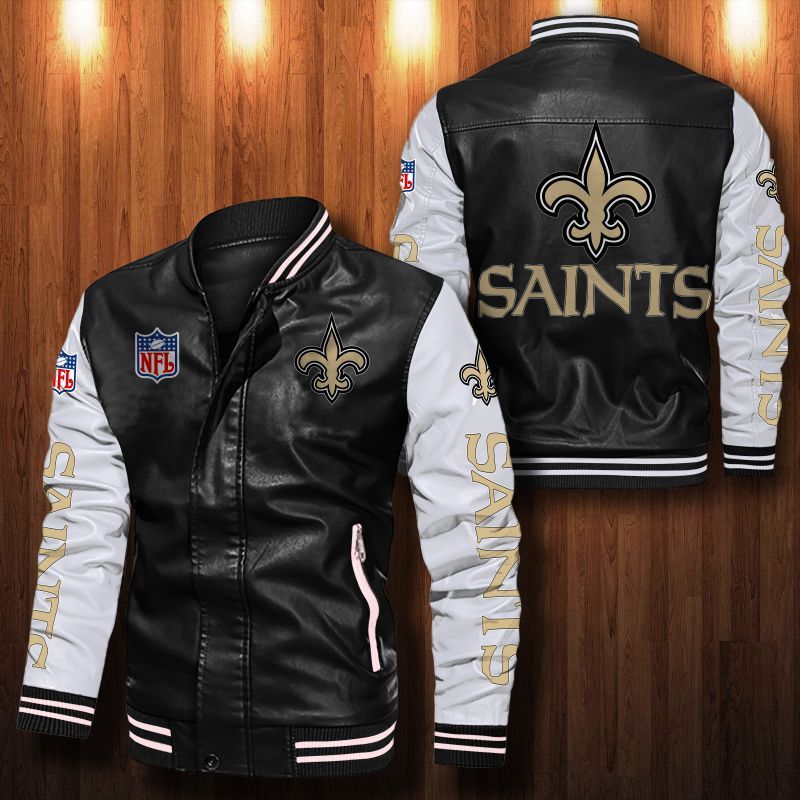 New Orleans Saints Leather Bomber Jacket 1029