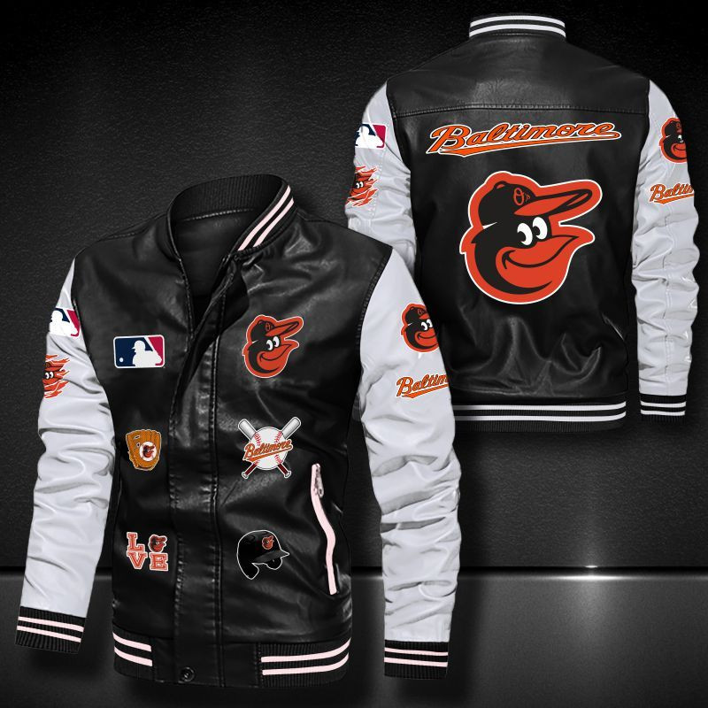 Baltimore Orioles Leather Bomber Jacket 523
