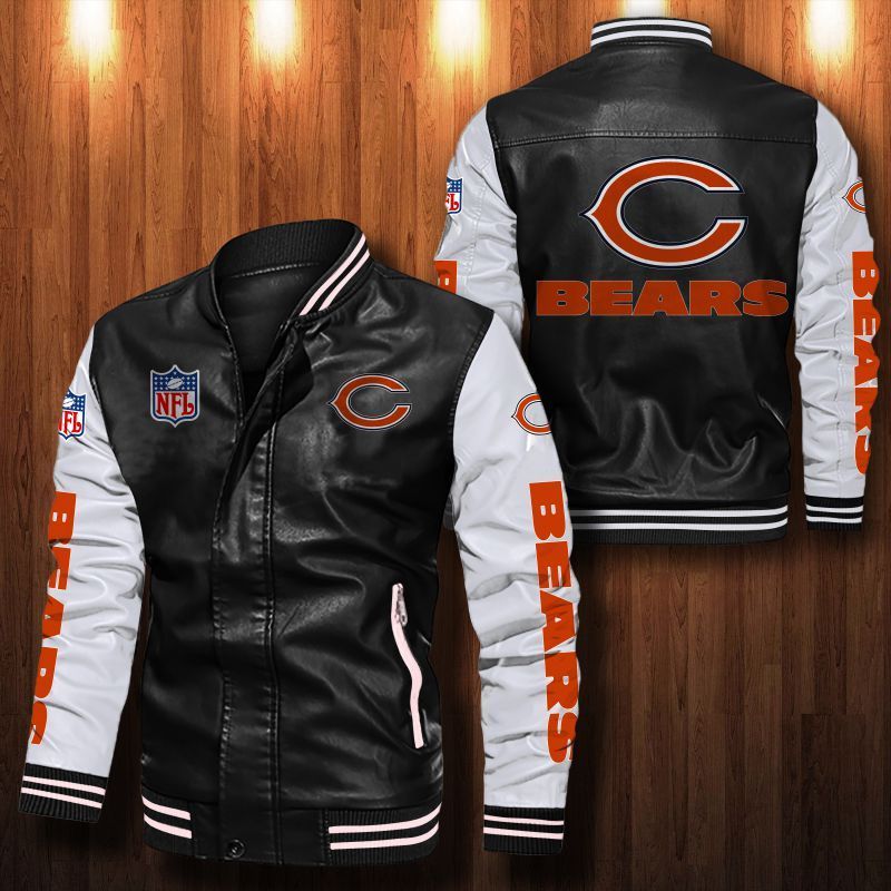 Chicago Bears Leather Bomber Jacket 1013