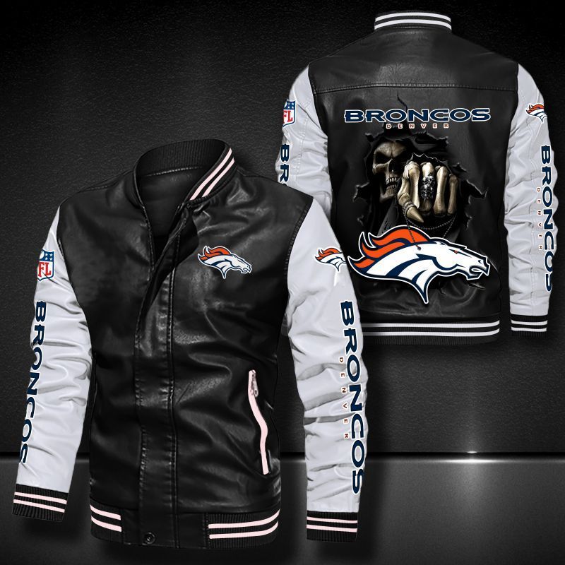Denver Broncos Leather Bomber Jacket 592