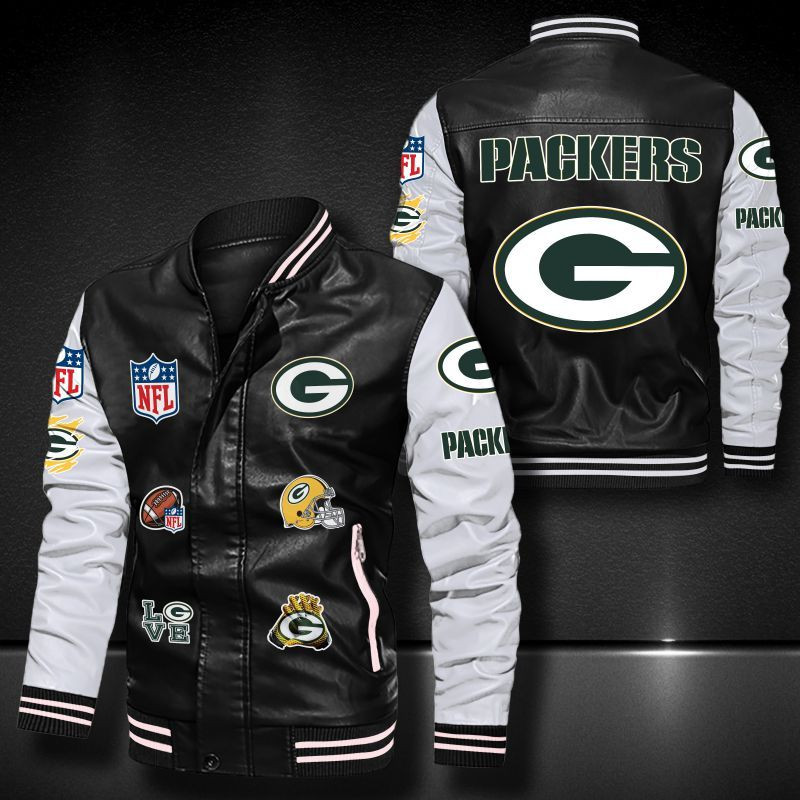 Green Bay Packers Leather Bomber Jacket 562